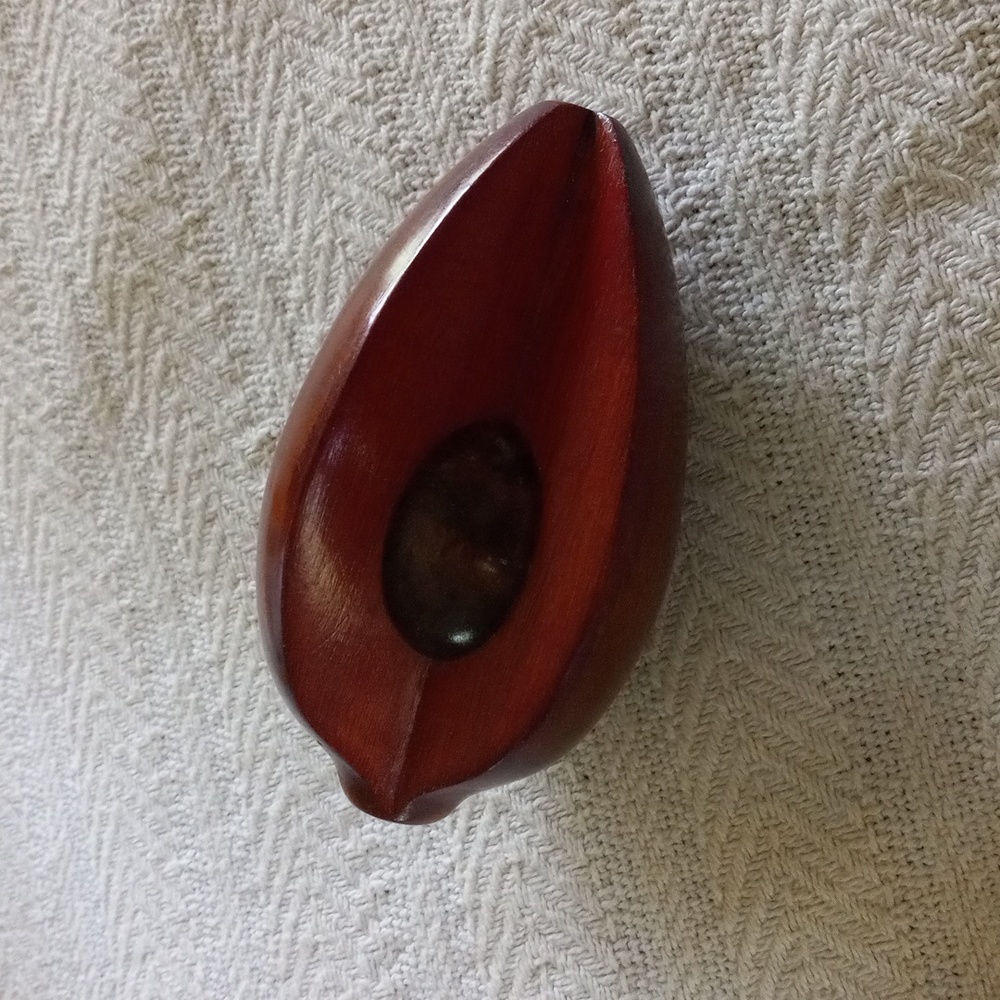 Wooden Hand Carved Avocado Fruit Sculpture